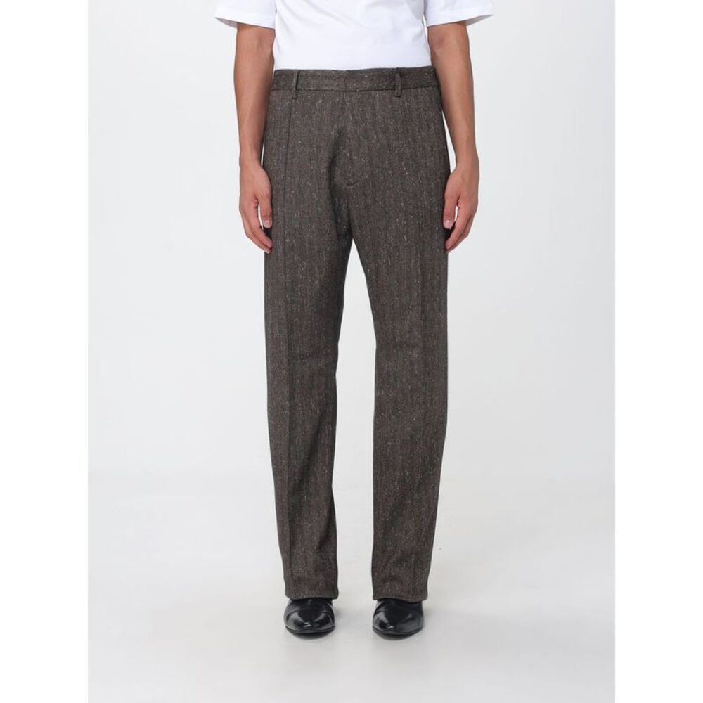 Dsquared2 Men Dsquared2 Chevron Wool-Blend Wide-Leg Tailored Trousers